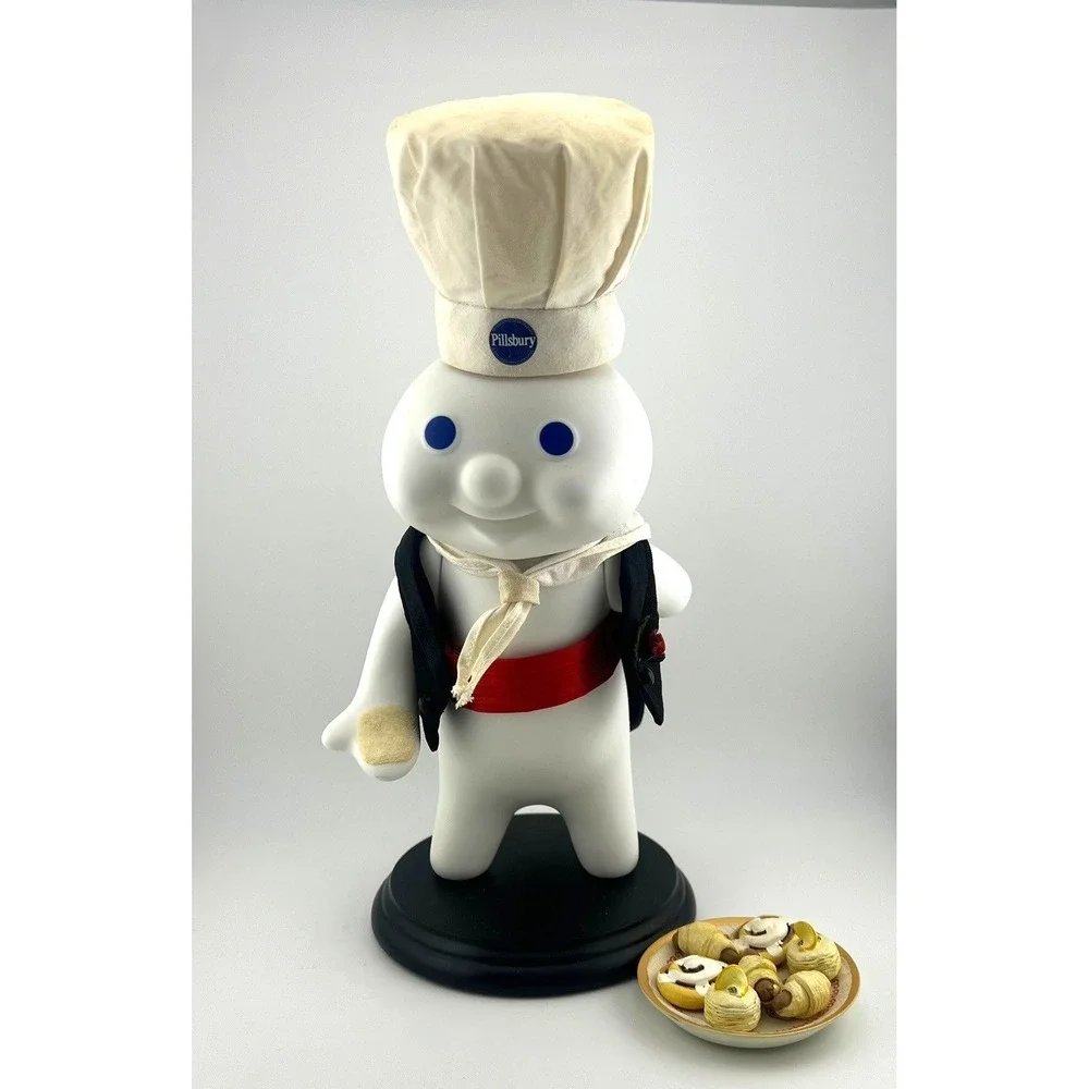 Vintage Pillsbury Doughboy Chef Figurine Display With Pastry Tray 12